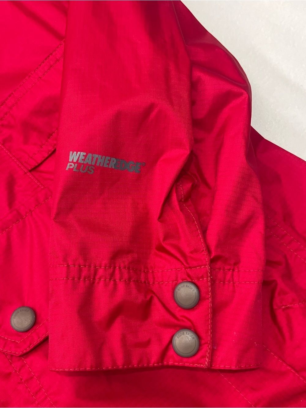 Eddie Bauer WeatherEdge Plus Vibrant Red Hooded Waterproof Rain Jacket Womens XL - Picture 15 of 16